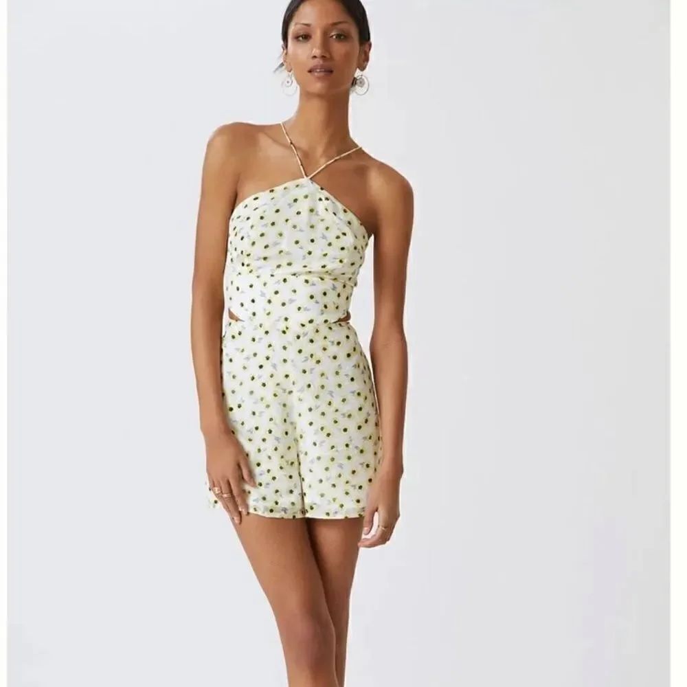 Anthropologie Hutch Ditsy Floral Halter Romper NWT